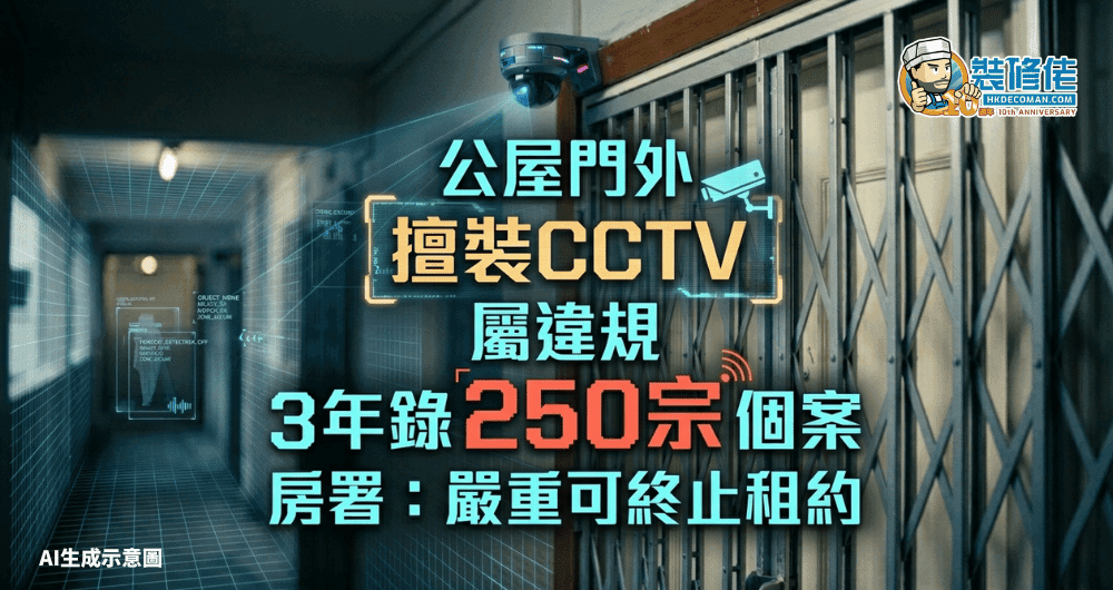 【公屋裝Cam】門外擅裝CCTV屬違規 3年錄250宗個案 房署:嚴重可終止租約