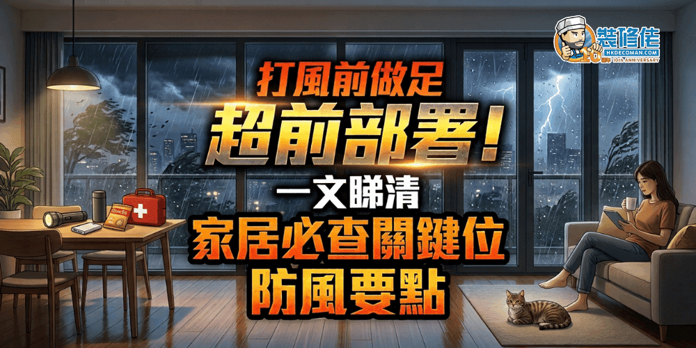 【颱風逼近】打風前做足超前部署! 一文睇清家居必查關鍵位置與防風準備要點